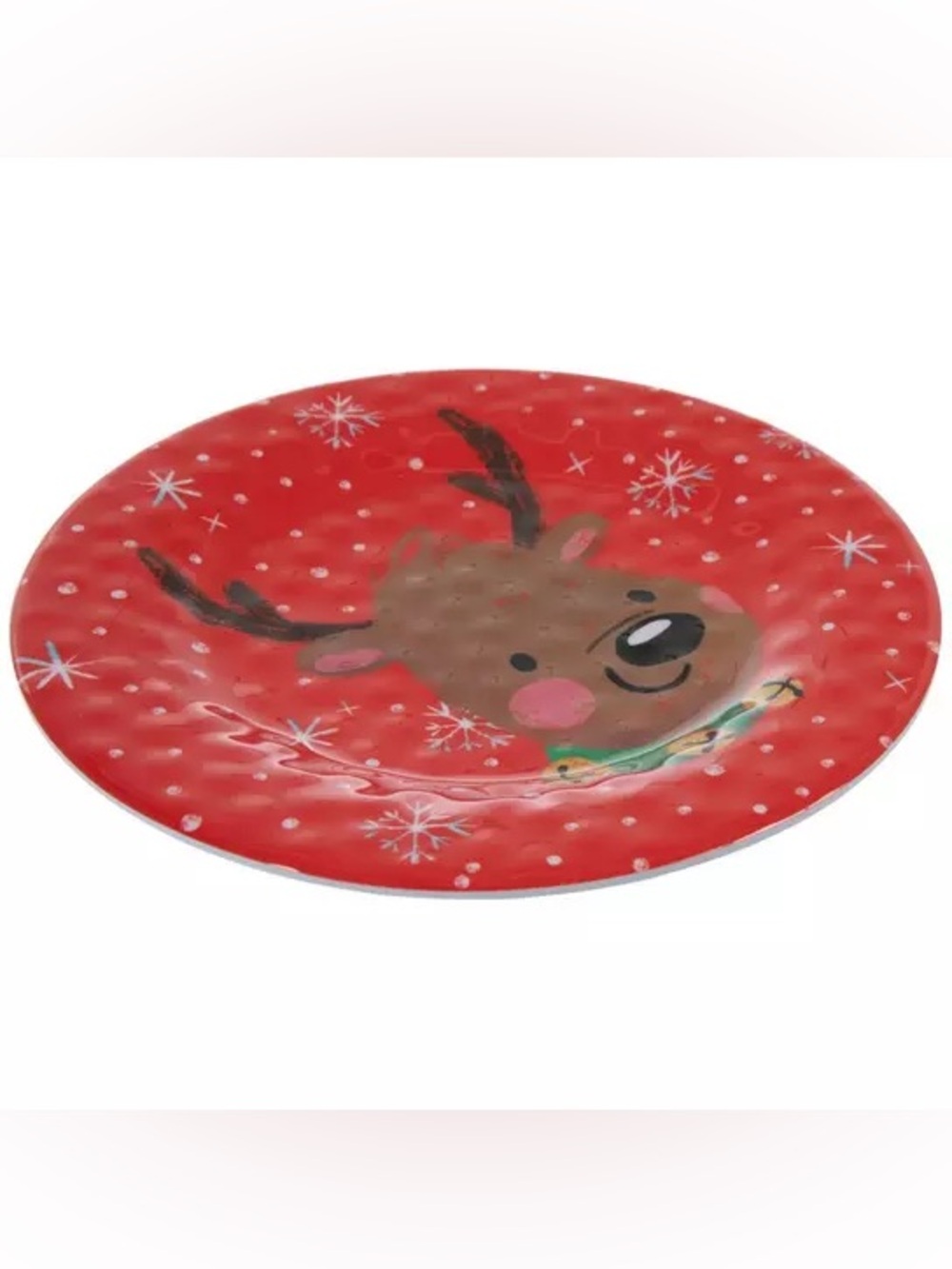(4) Red Reindeer Plate
